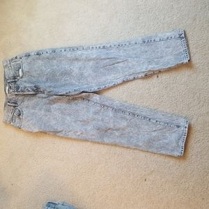 Black/White High Rise Straight Jean